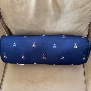RALPH LAUREN SAILBOAT BOLSTER PILLOW; NAVY; 20"; NEVER USED; NAUTICAL, BOATING